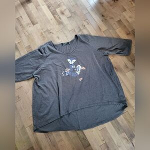 Penningtons Gray Sleepwear Top with Fox Design